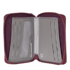 Lifeventure RFiD Bi-Fold Wallet 68276 Aubergine -MOW Camping Shop lifeventure68276 rfid bi fold wallet aubergineunfolded